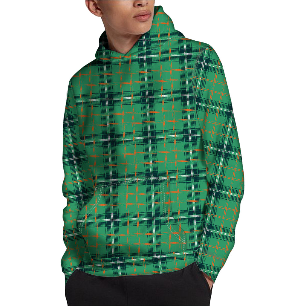 St. Patrick's Day Tartan Pattern Print Pullover Hoodie