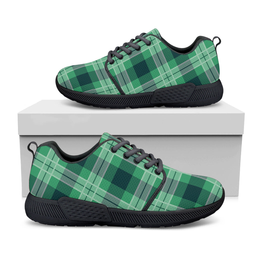 St. Patrick's Day Tartan Print Black Athletic Shoes