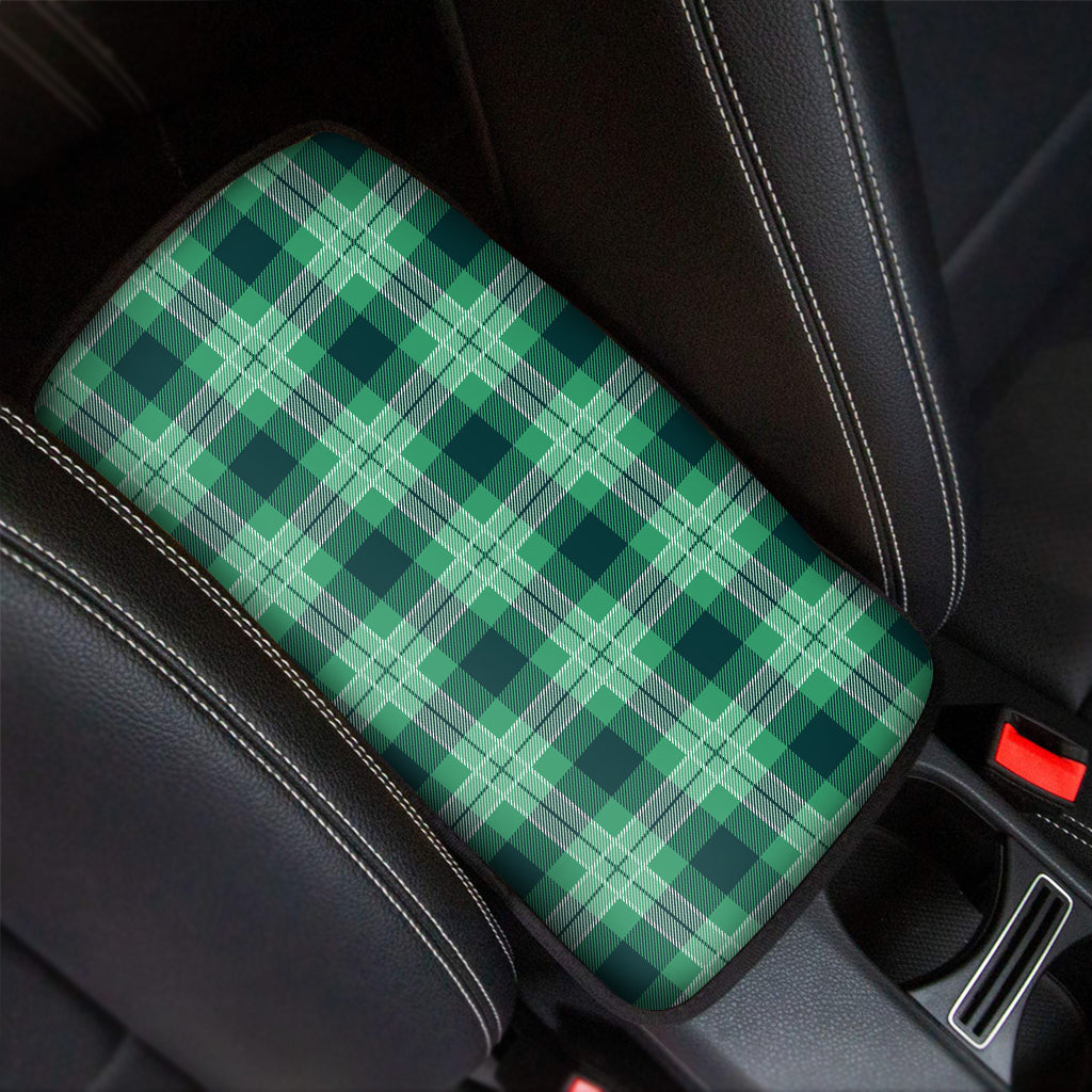 St. Patrick's Day Tartan Print Car Center Console Cover