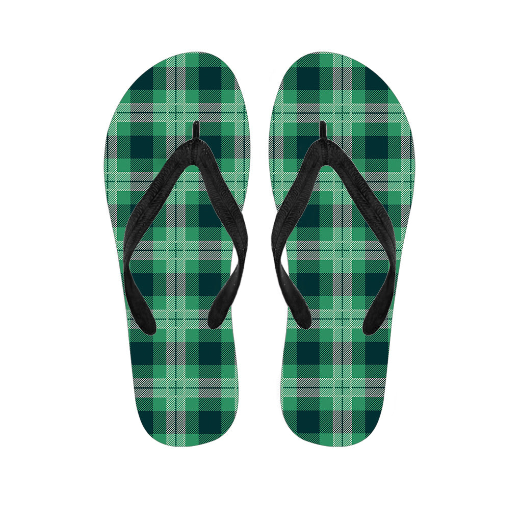 St. Patrick's Day Tartan Print Flip Flops