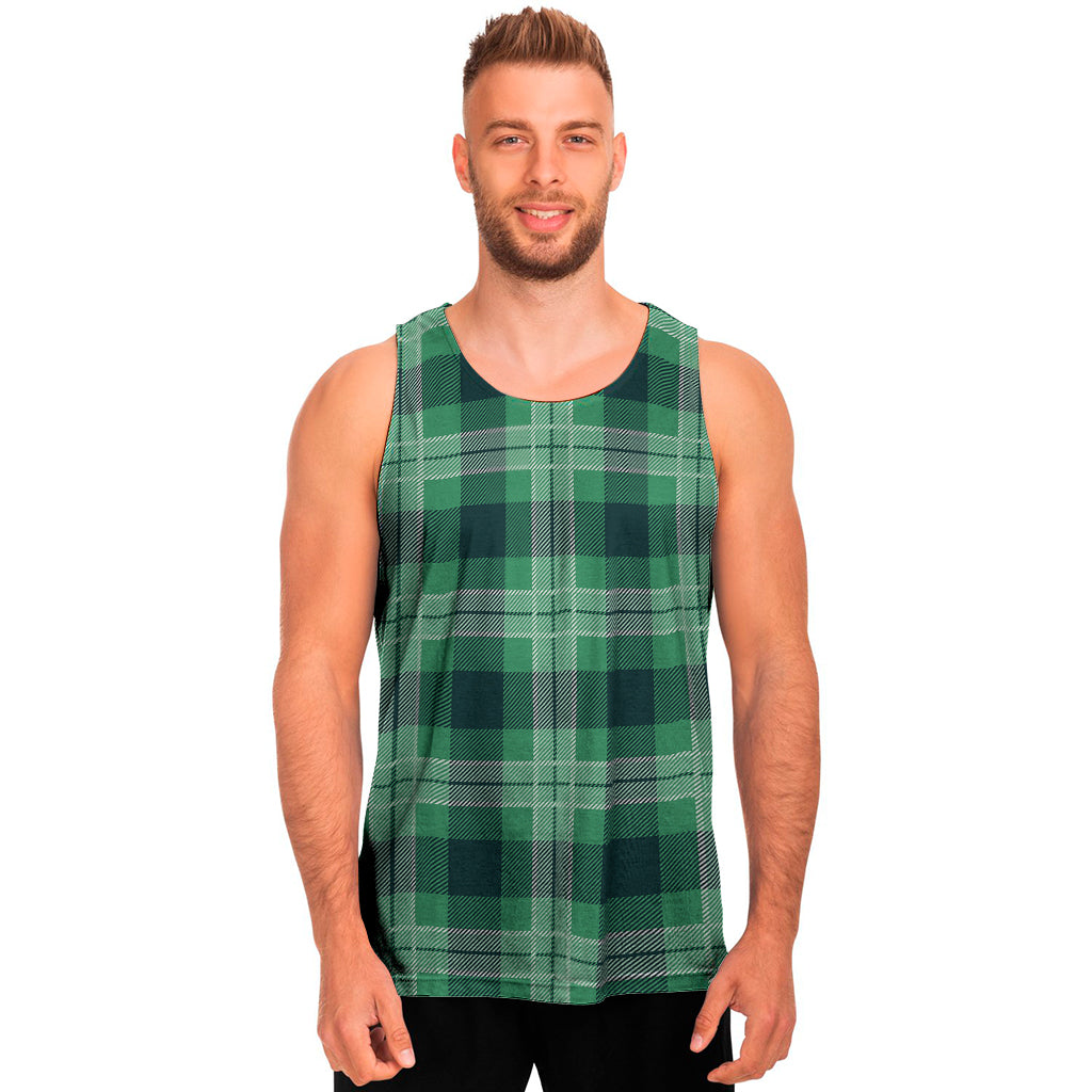 St. Patrick's Day Tartan Print Men's Tank Top