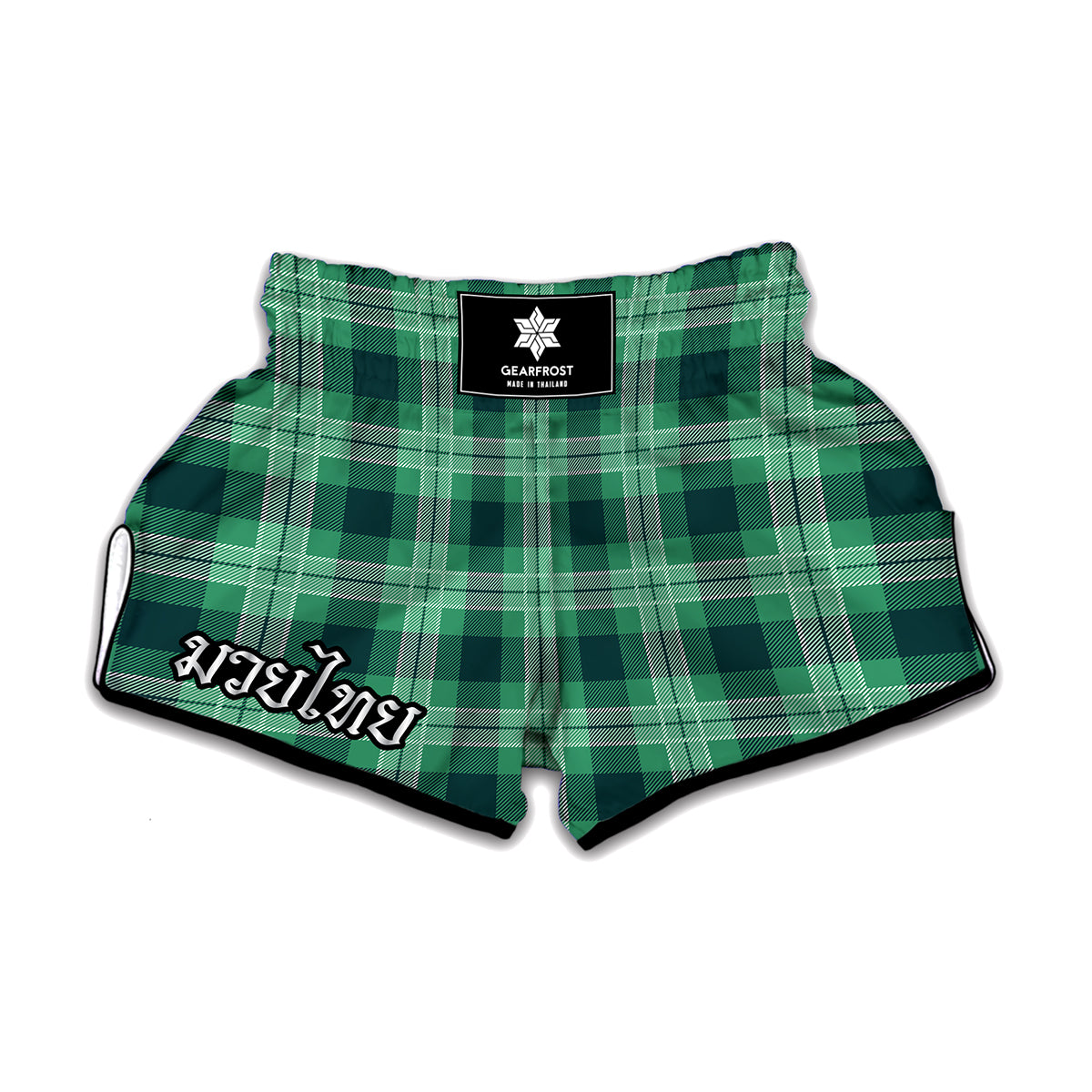 St. Patrick's Day Tartan Print Muay Thai Boxing Shorts