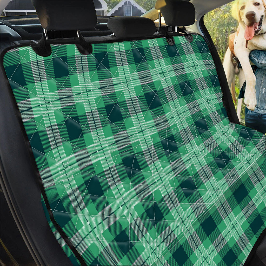 St. Patrick's Day Tartan Print Pet Car Back Seat Cover