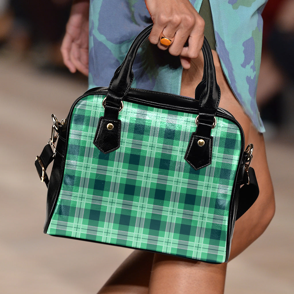 St. Patrick's Day Tartan Print Shoulder Handbag