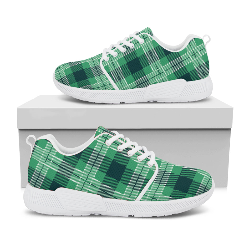 St. Patrick's Day Tartan Print White Athletic Shoes