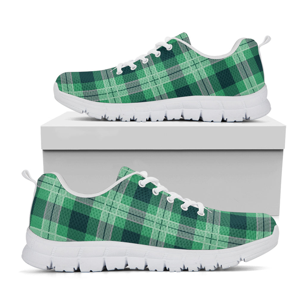 St. Patrick's Day Tartan Print White Sneakers