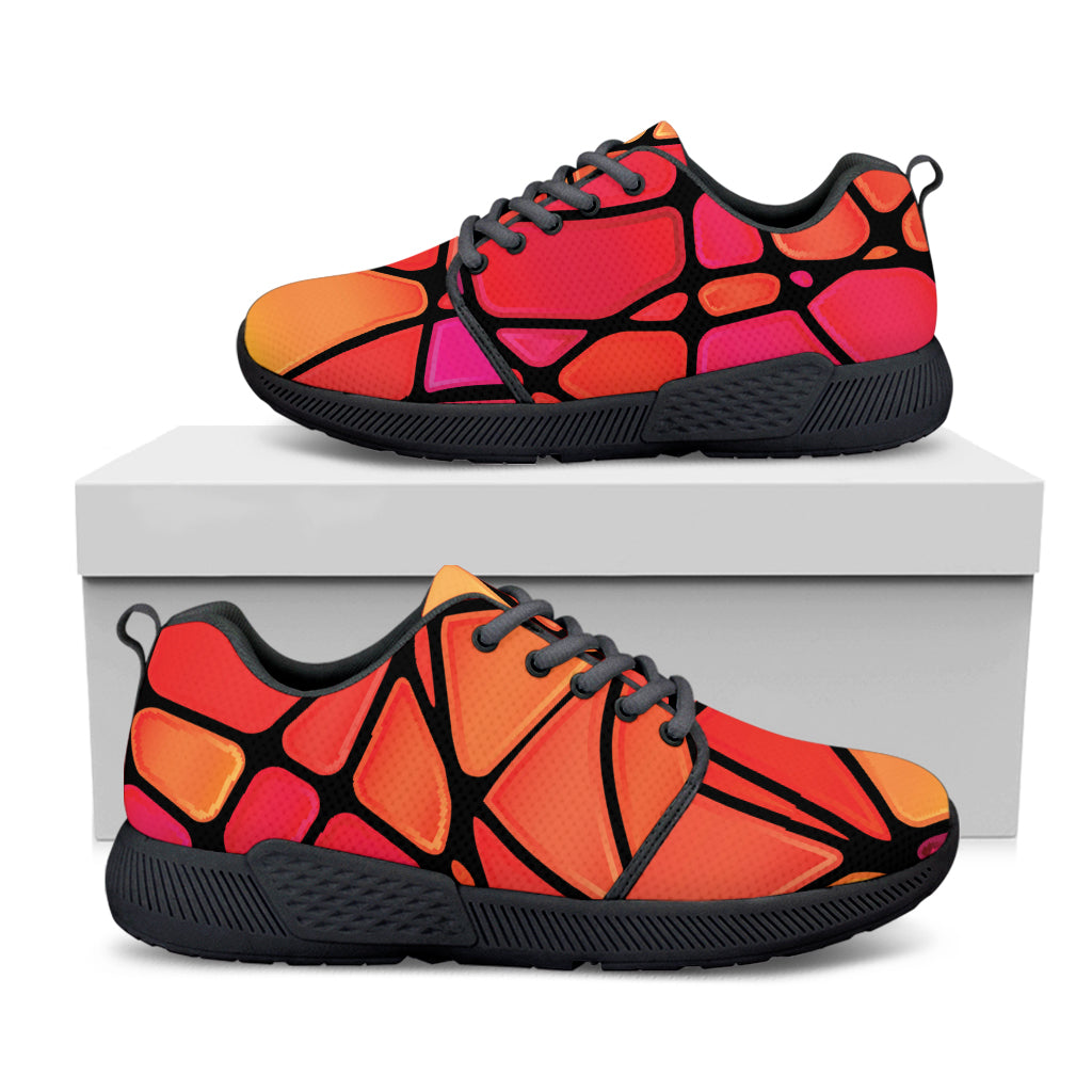 Stained Glass Mosaic Pattern Print Black Athletic Shoes