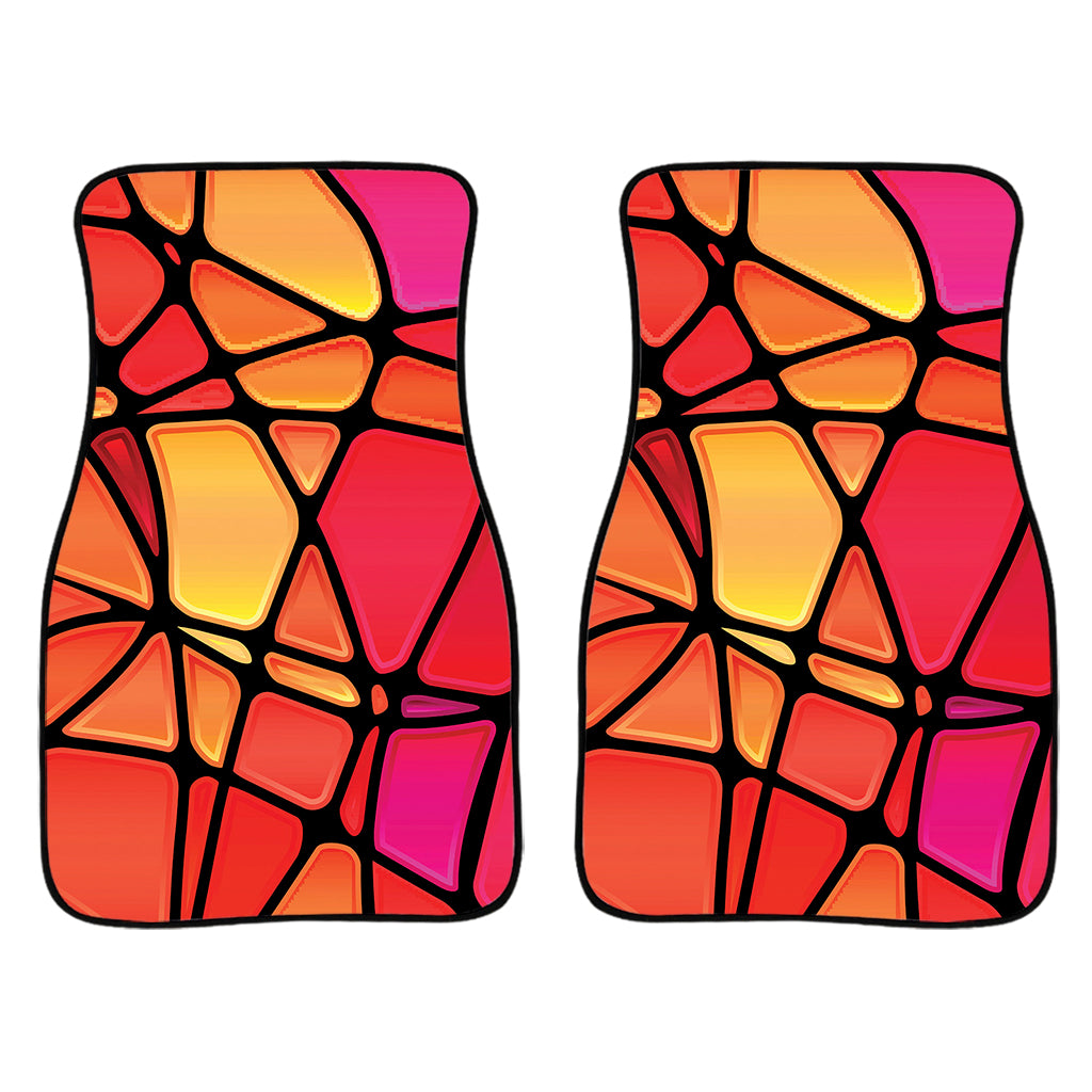 Stained Glass Mosaic Pattern Print Front Car Floor Mats