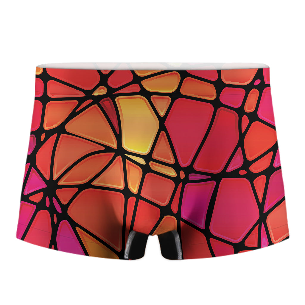 Stained Glass Mosaic Pattern Print Men's Boxer Briefs