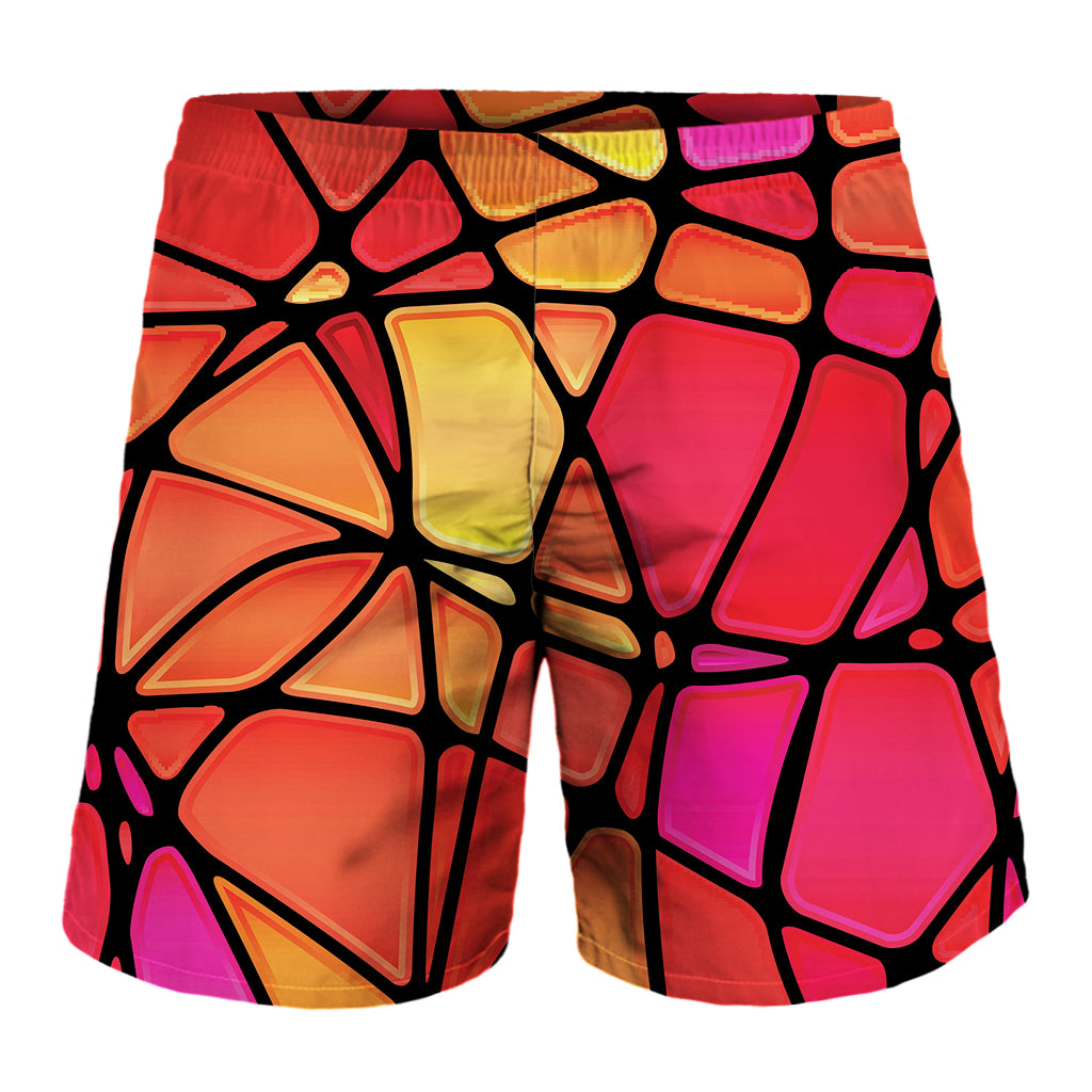 Stained Glass Mosaic Pattern Print Men's Shorts