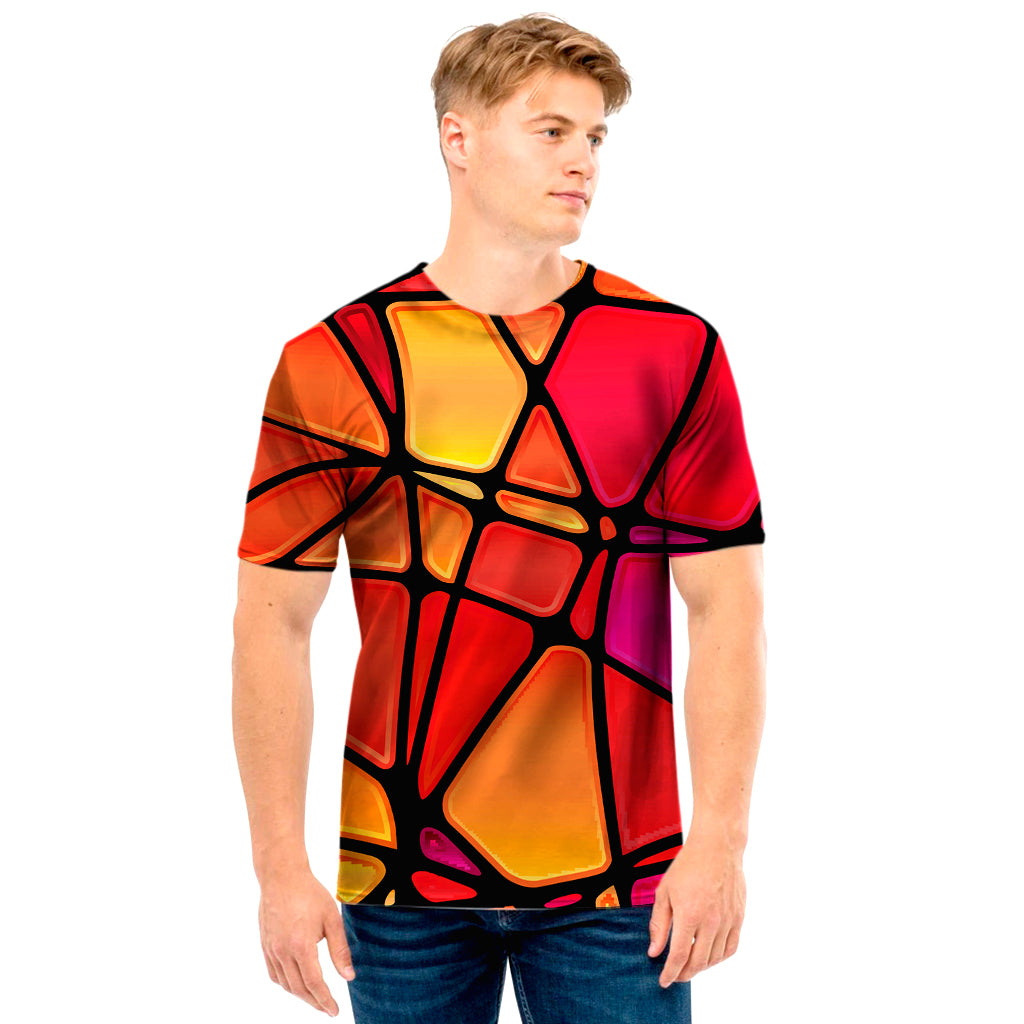 Stained Glass Mosaic Pattern Print Men's T-Shirt