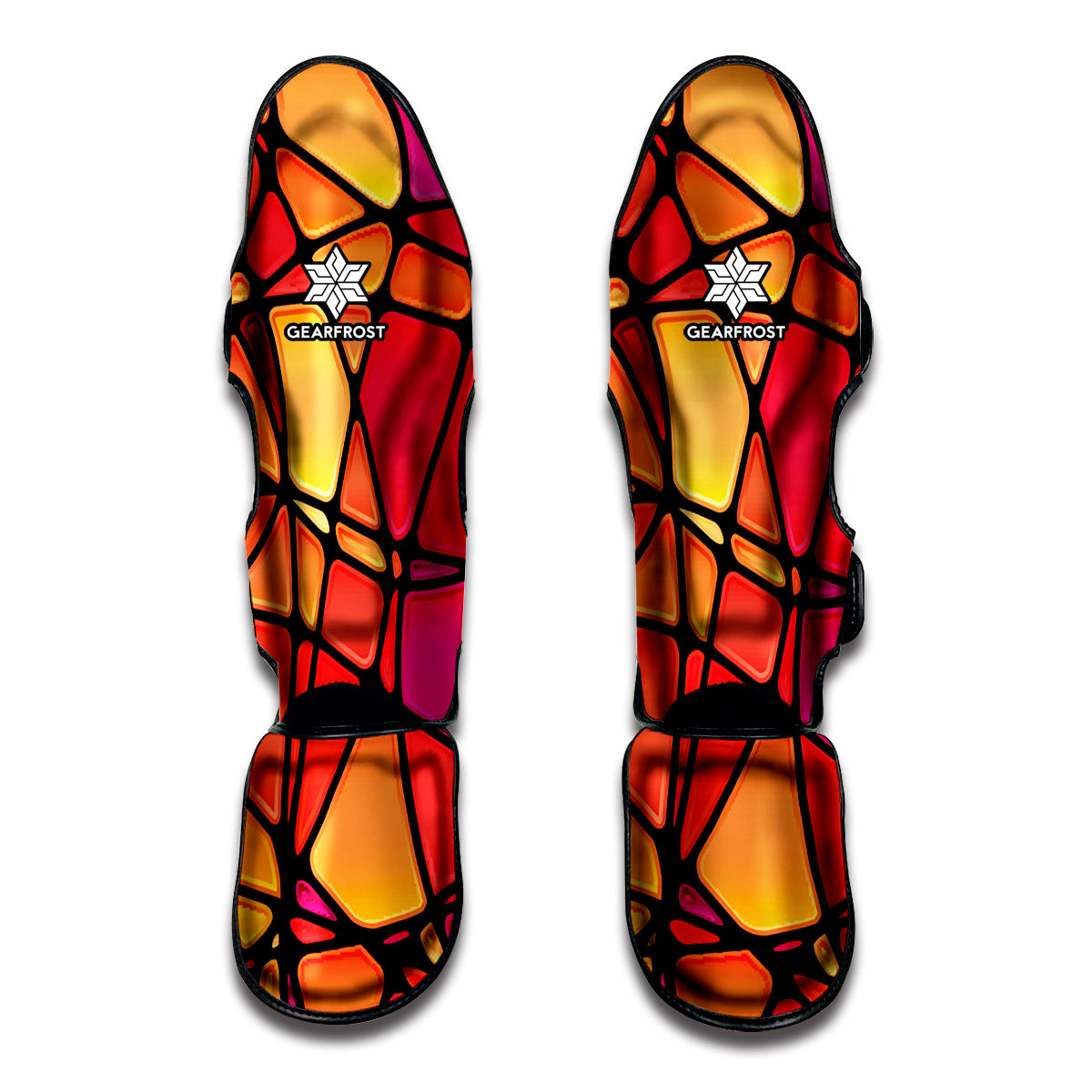 Stained Glass Mosaic Pattern Print Muay Thai Shin Guards