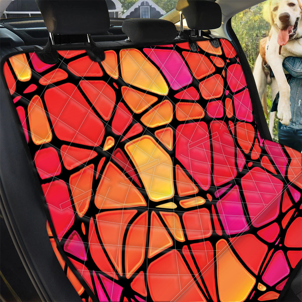 Stained Glass Mosaic Pattern Print Pet Car Back Seat Cover