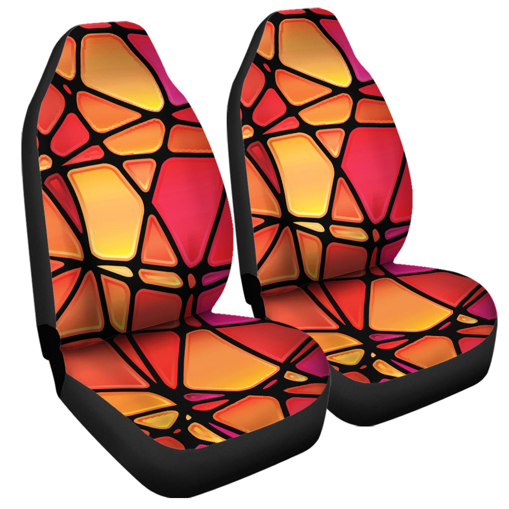 Stained Glass Mosaic Pattern Print Universal Fit Car Seat Covers