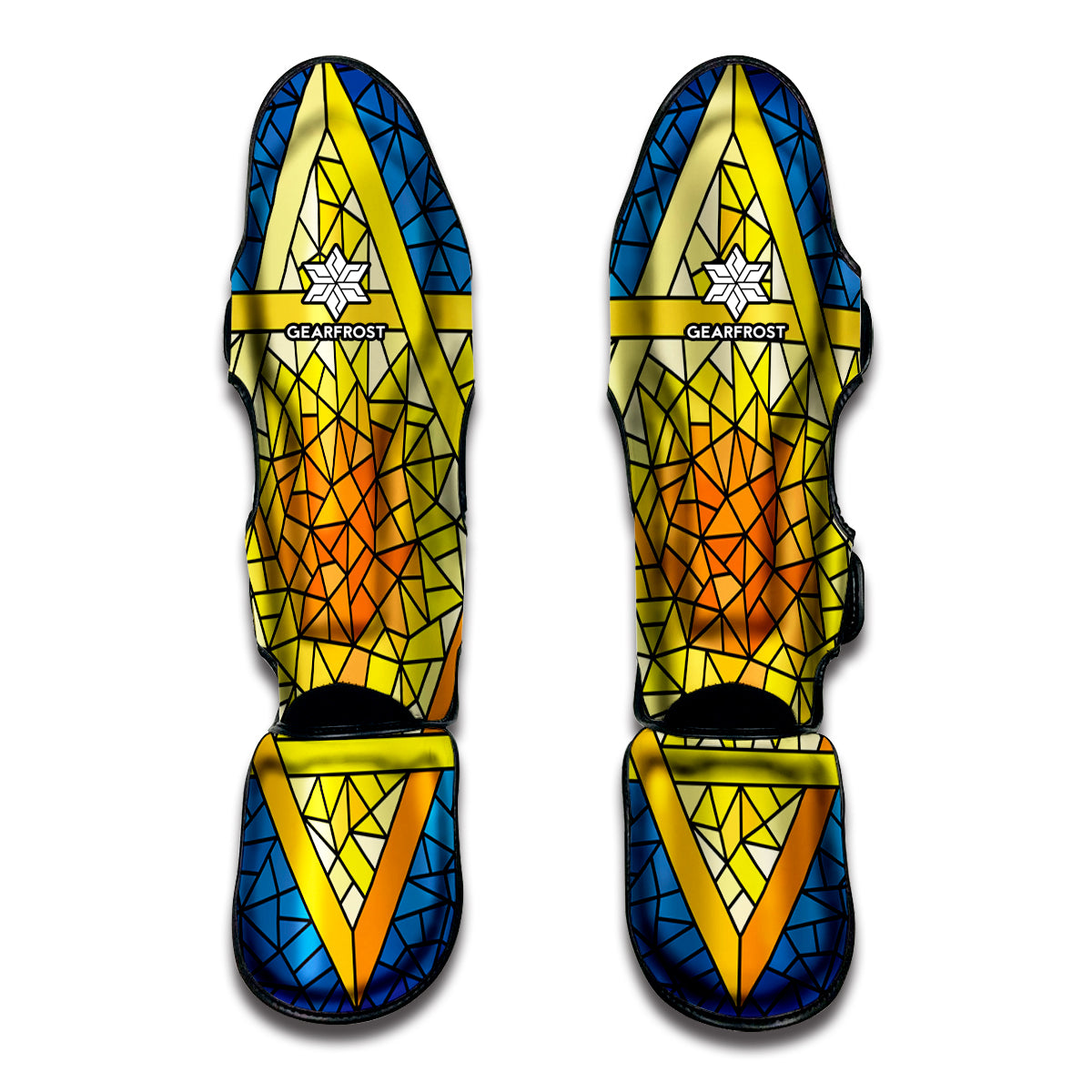 Stained Glass Star of David Print Muay Thai Shin Guards