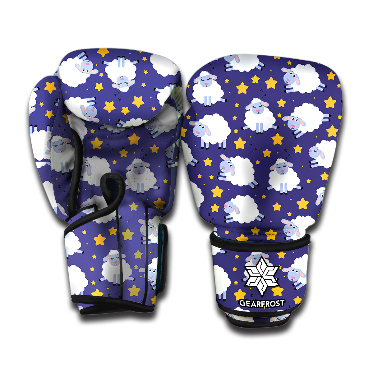 Star And Sheep Pattern Print Boxing Gloves