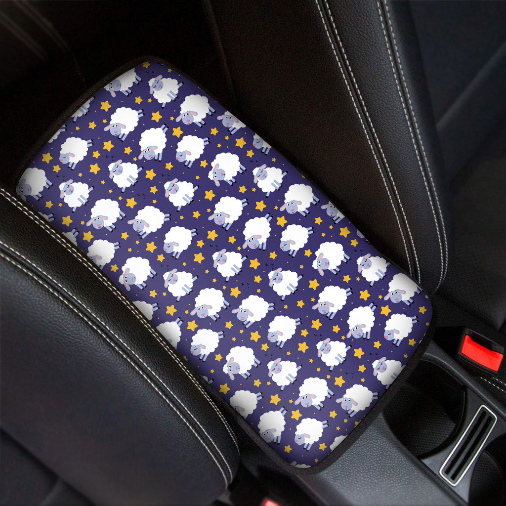 Star And Sheep Pattern Print Car Center Console Cover