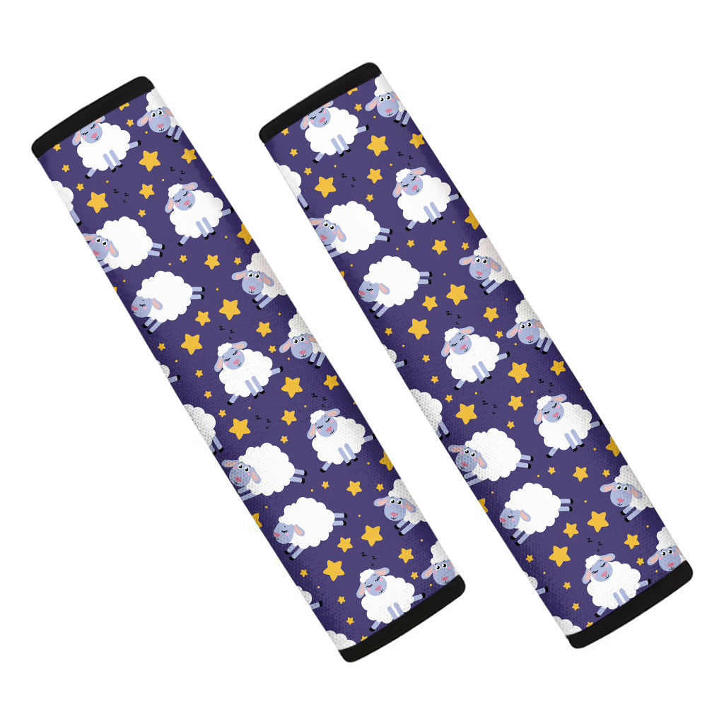 Star And Sheep Pattern Print Car Seat Belt Covers