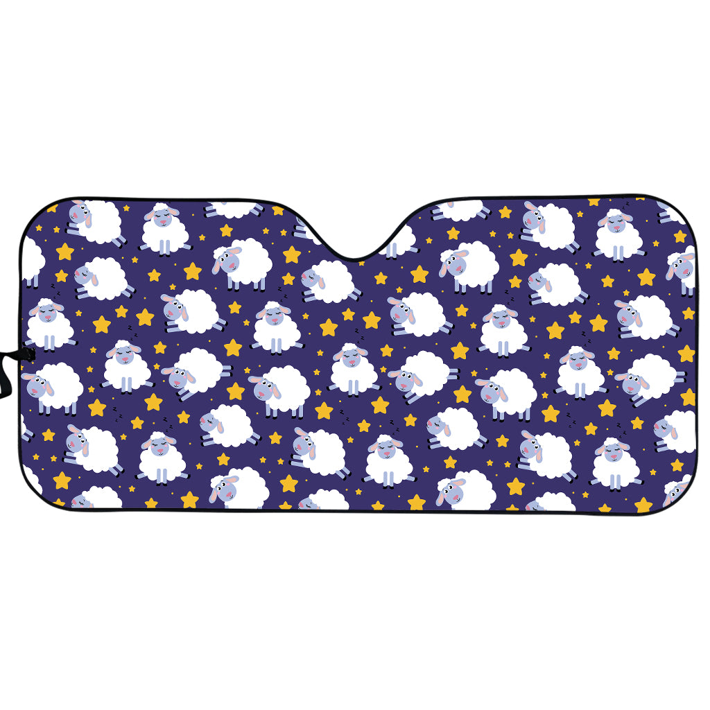 Star And Sheep Pattern Print Car Sun Shade