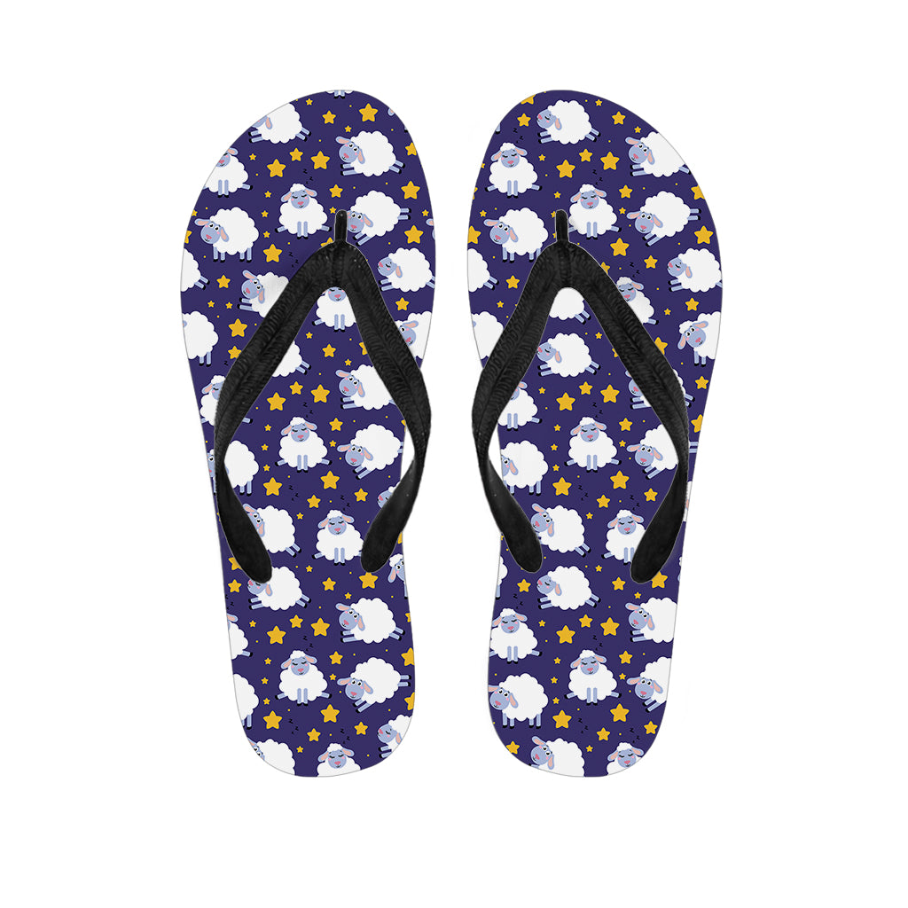 Star And Sheep Pattern Print Flip Flops