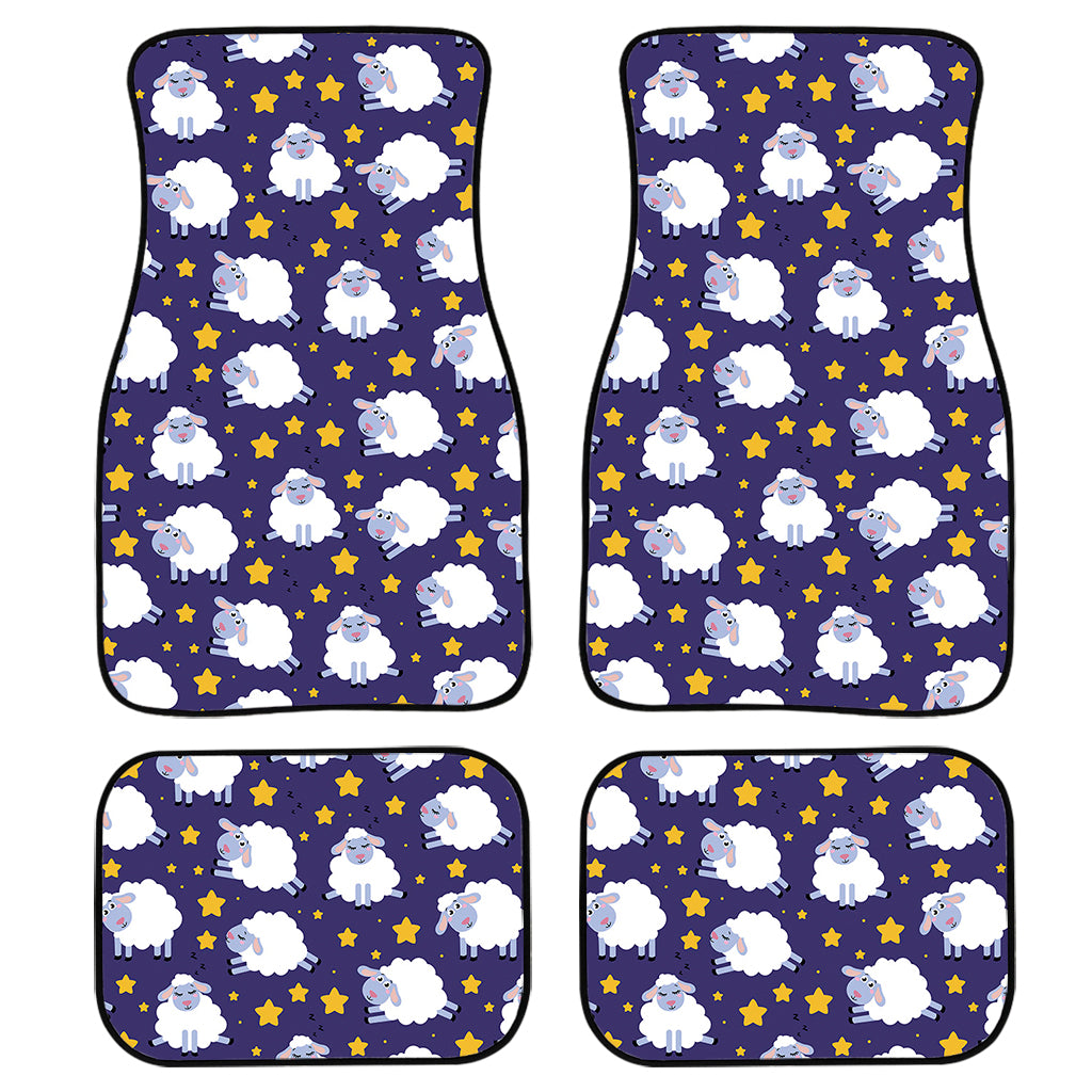 Star And Sheep Pattern Print Front and Back Car Floor Mats