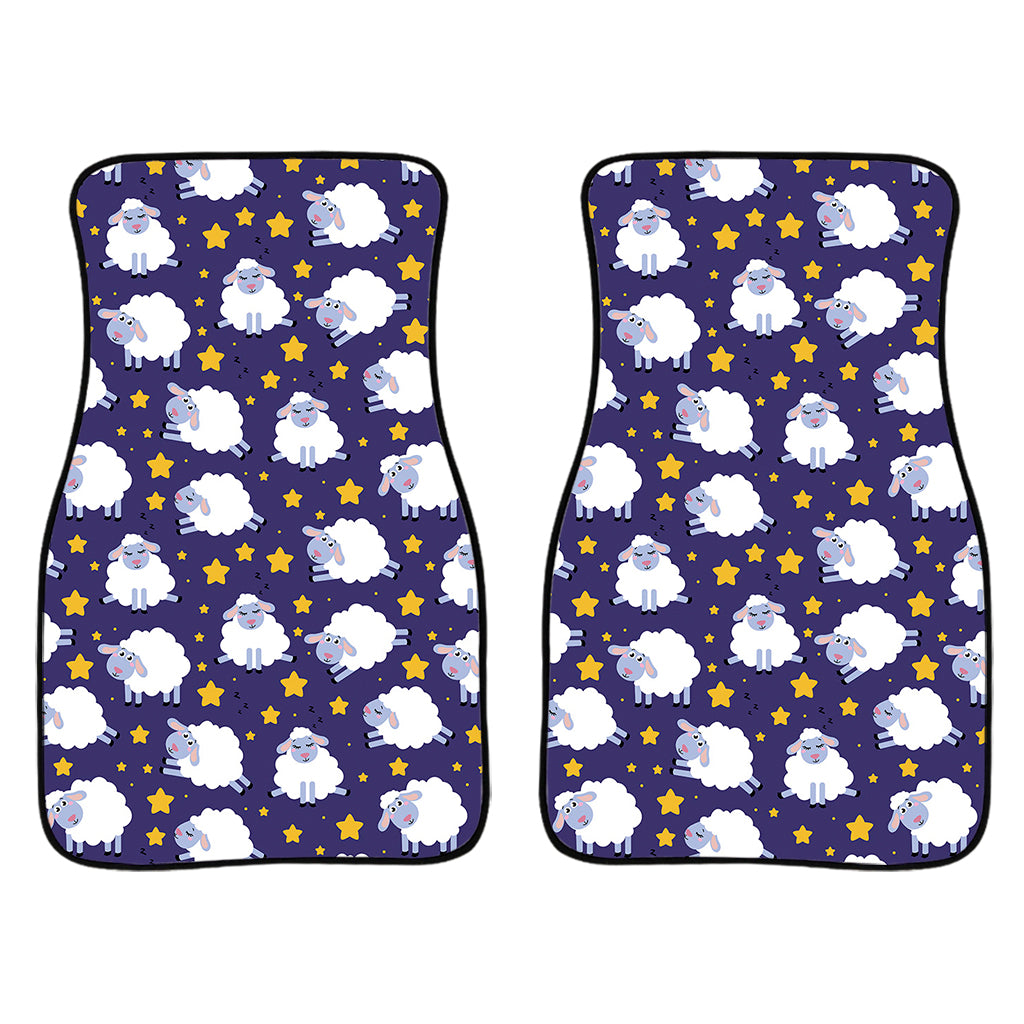 Star And Sheep Pattern Print Front Car Floor Mats