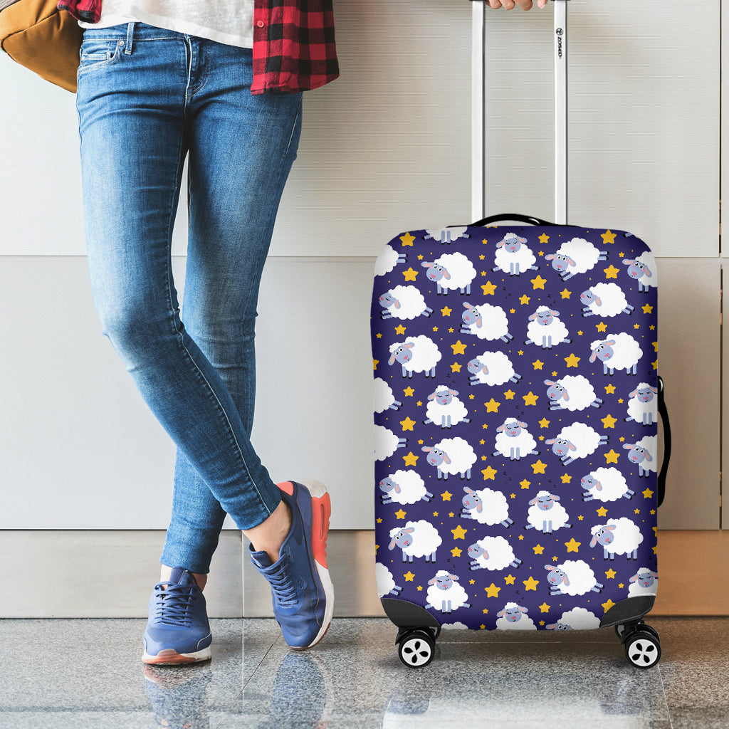 Star And Sheep Pattern Print Luggage Cover