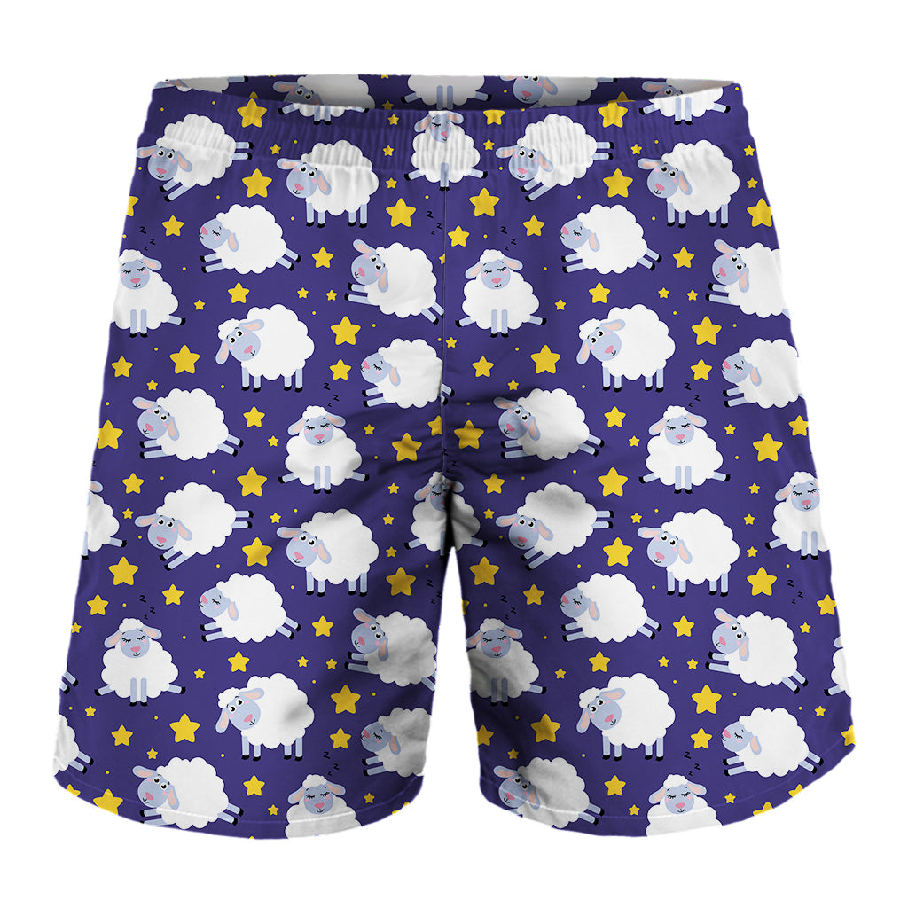 Star And Sheep Pattern Print Men's Shorts