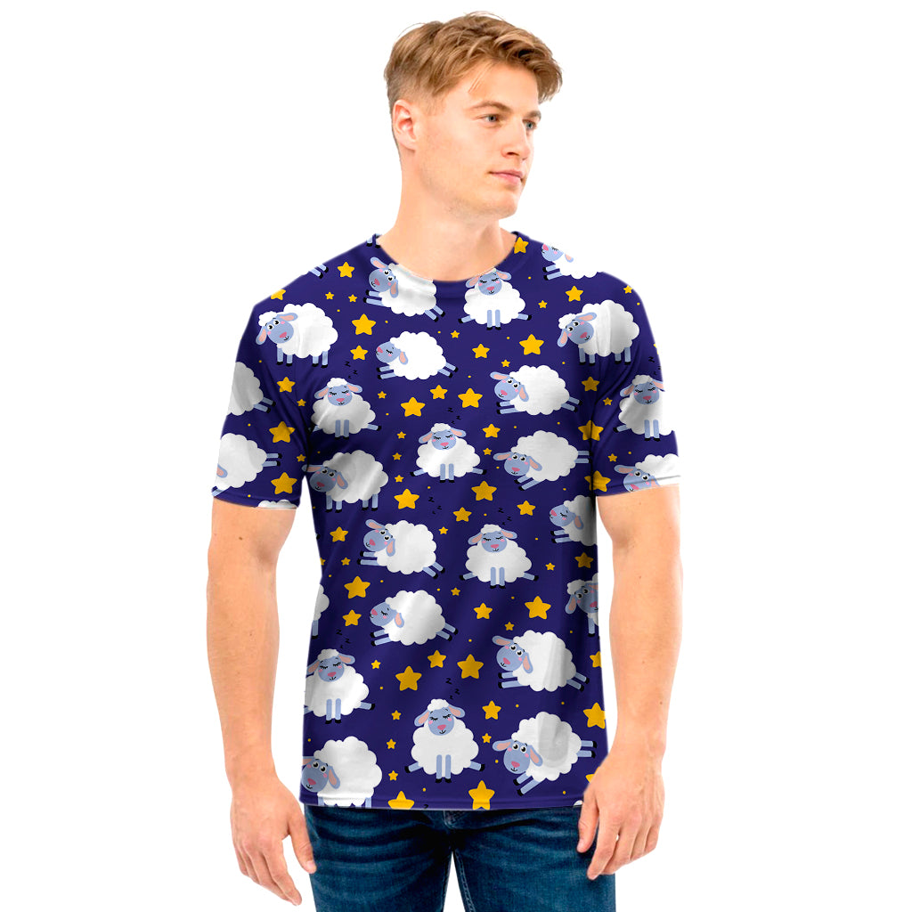 Star And Sheep Pattern Print Men's T-Shirt