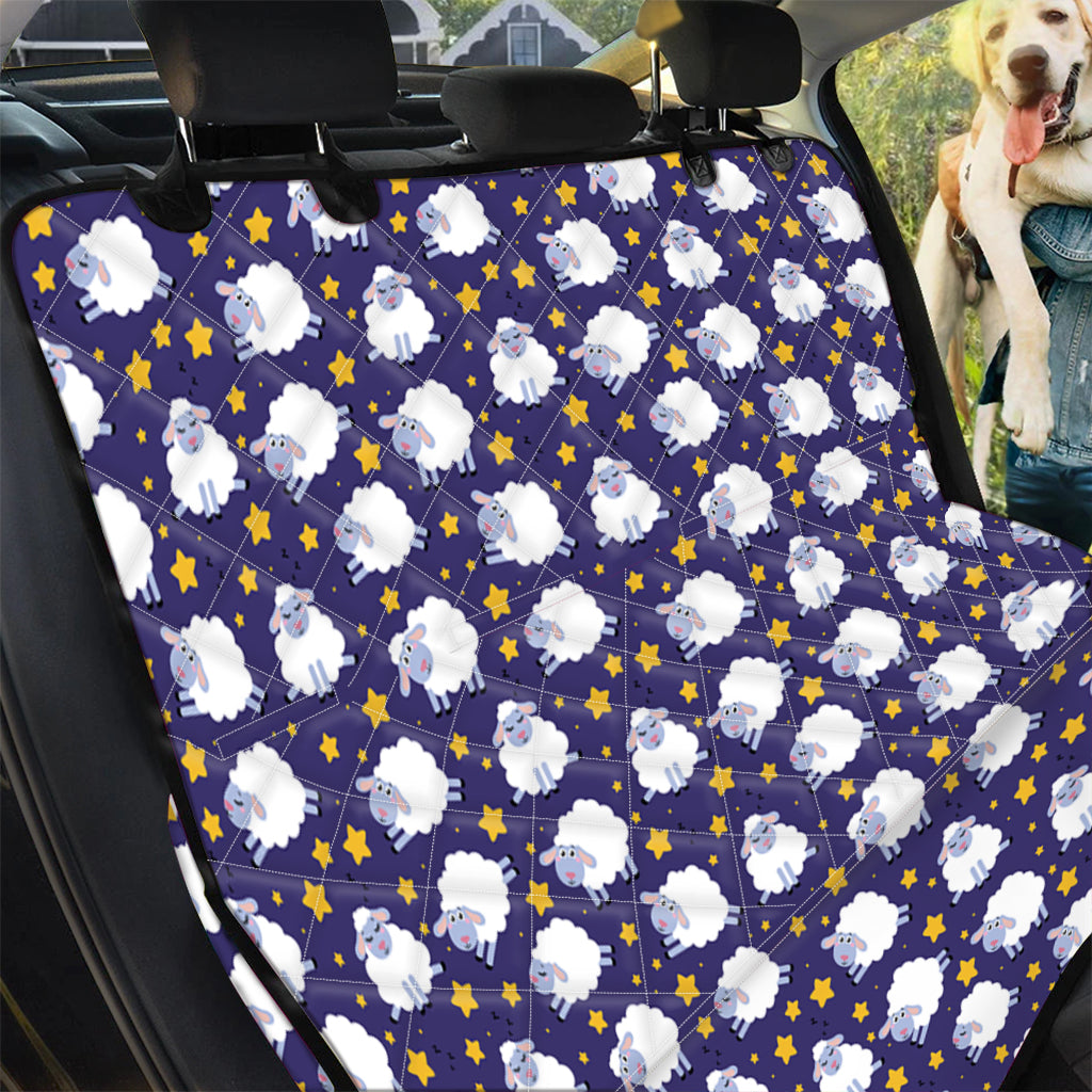 Star And Sheep Pattern Print Pet Car Back Seat Cover