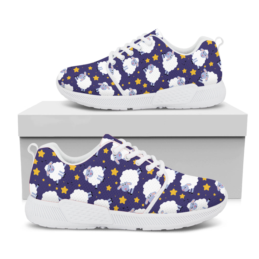 Star And Sheep Pattern Print White Athletic Shoes