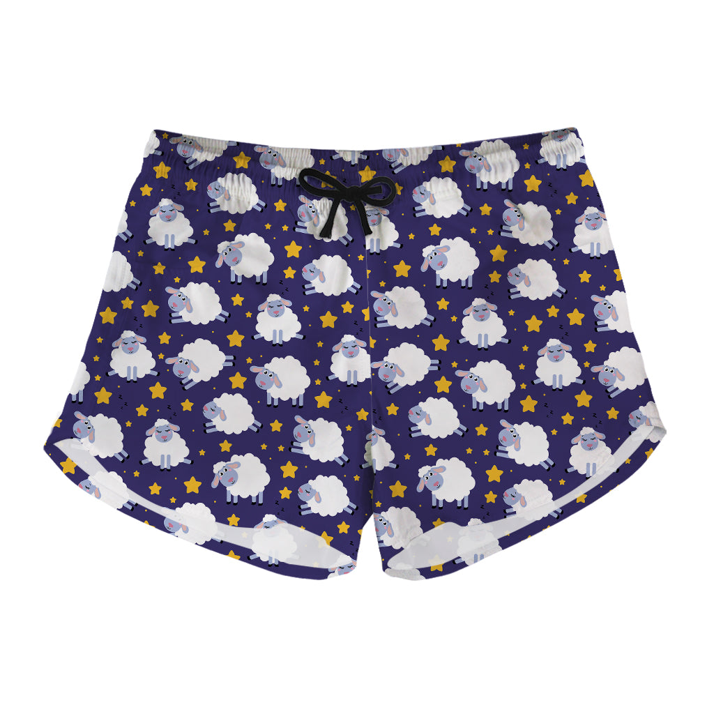 Star And Sheep Pattern Print Women's Shorts