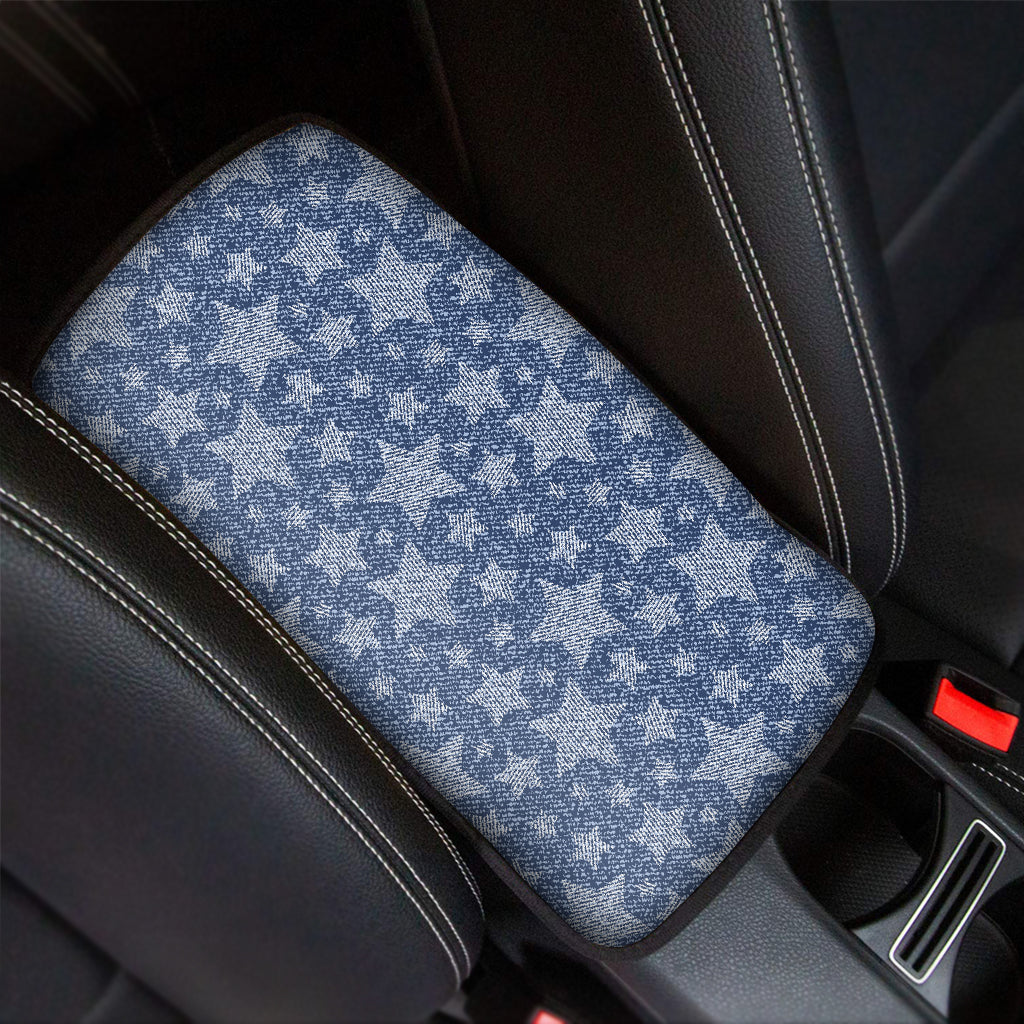 Star Denim Jeans Pattern Print Car Center Console Cover