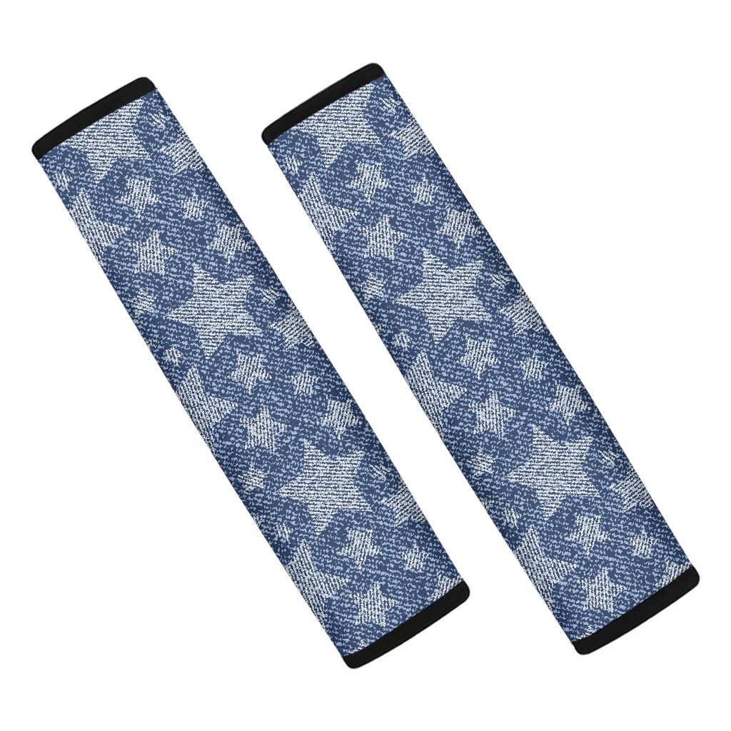 Star Denim Jeans Pattern Print Car Seat Belt Covers