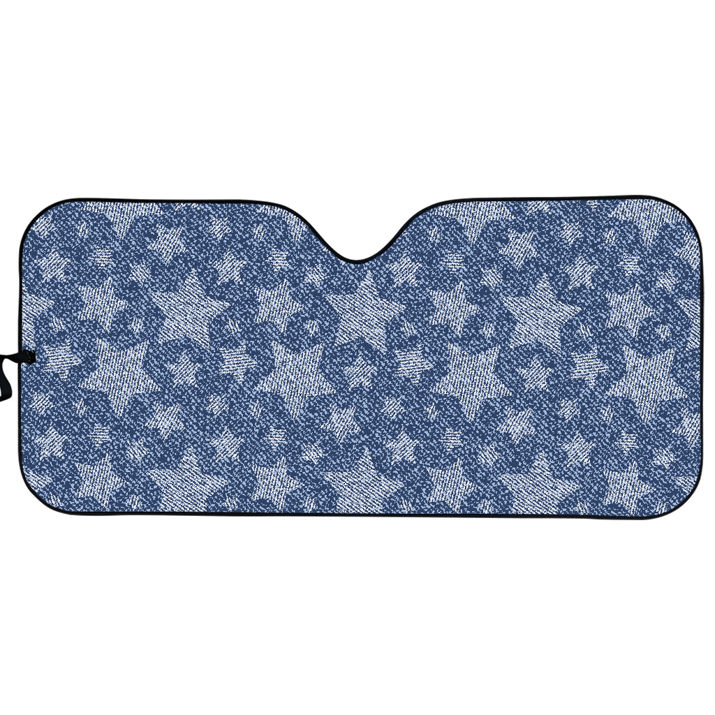 Star Denim Jeans Pattern Print Car Sun Shade