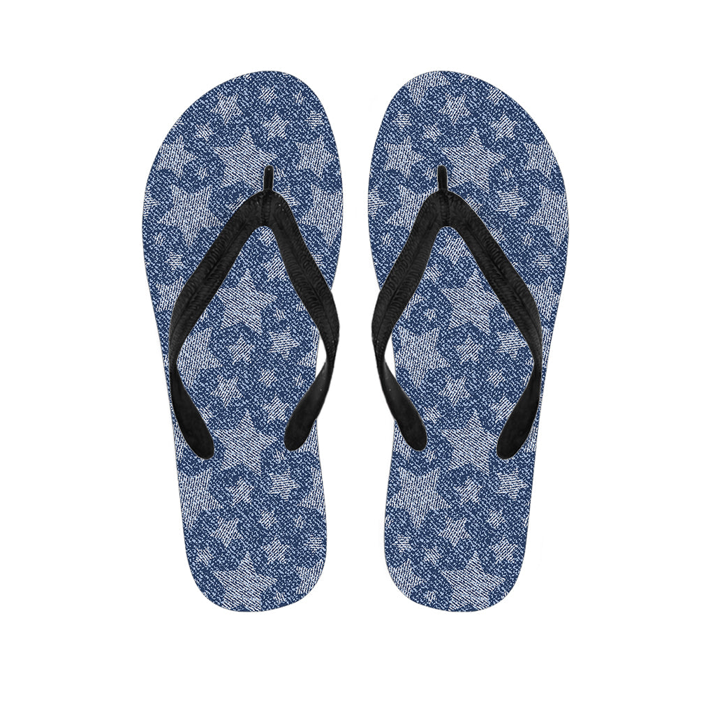 Star Denim Jeans Pattern Print Flip Flops