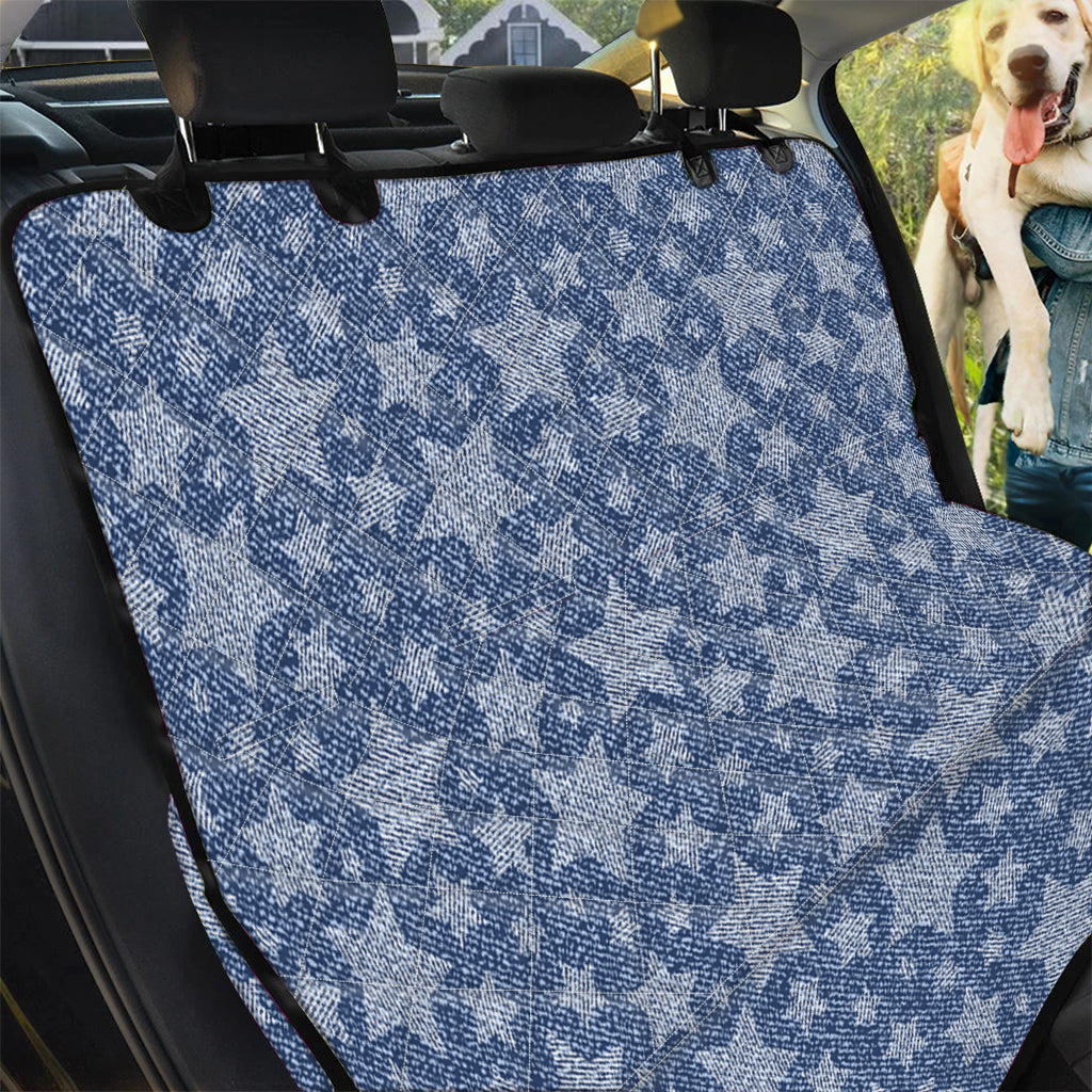 Star Denim Jeans Pattern Print Pet Car Back Seat Cover