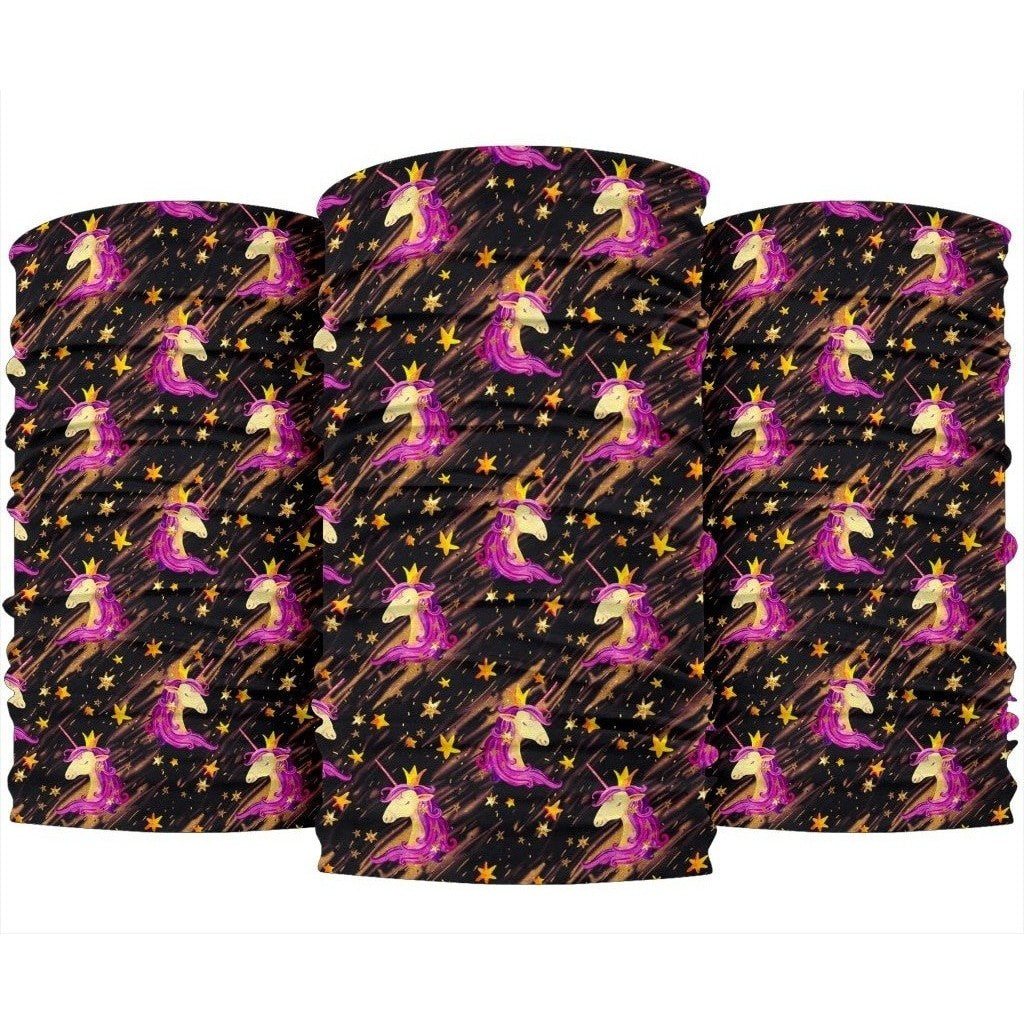 Star Fairy Unicorn Pattern Print 3-Pack Bandanas