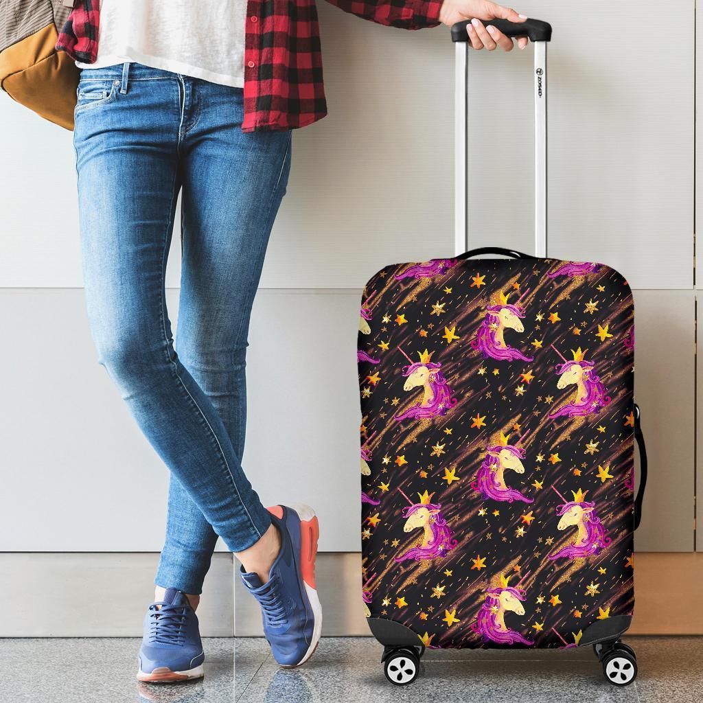 Star Fairy Unicorn Pattern Print Luggage Cover