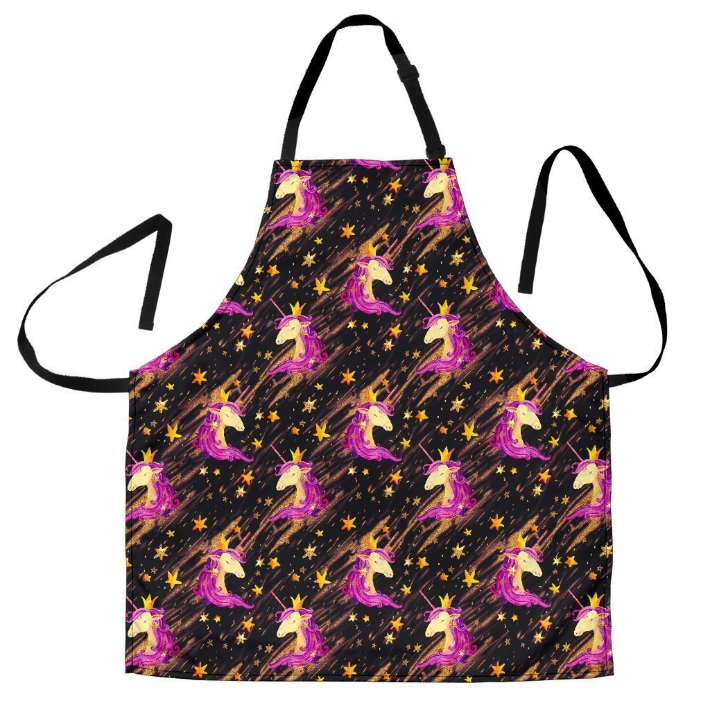 Star Fairy Unicorn Pattern Print Men's Apron