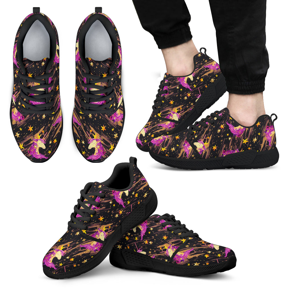 Star Fairy Unicorn Pattern Print Men's Athletic Shoes