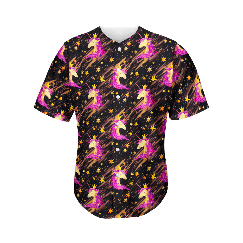 Star Fairy Unicorn Pattern Print Men's Baseball Jersey