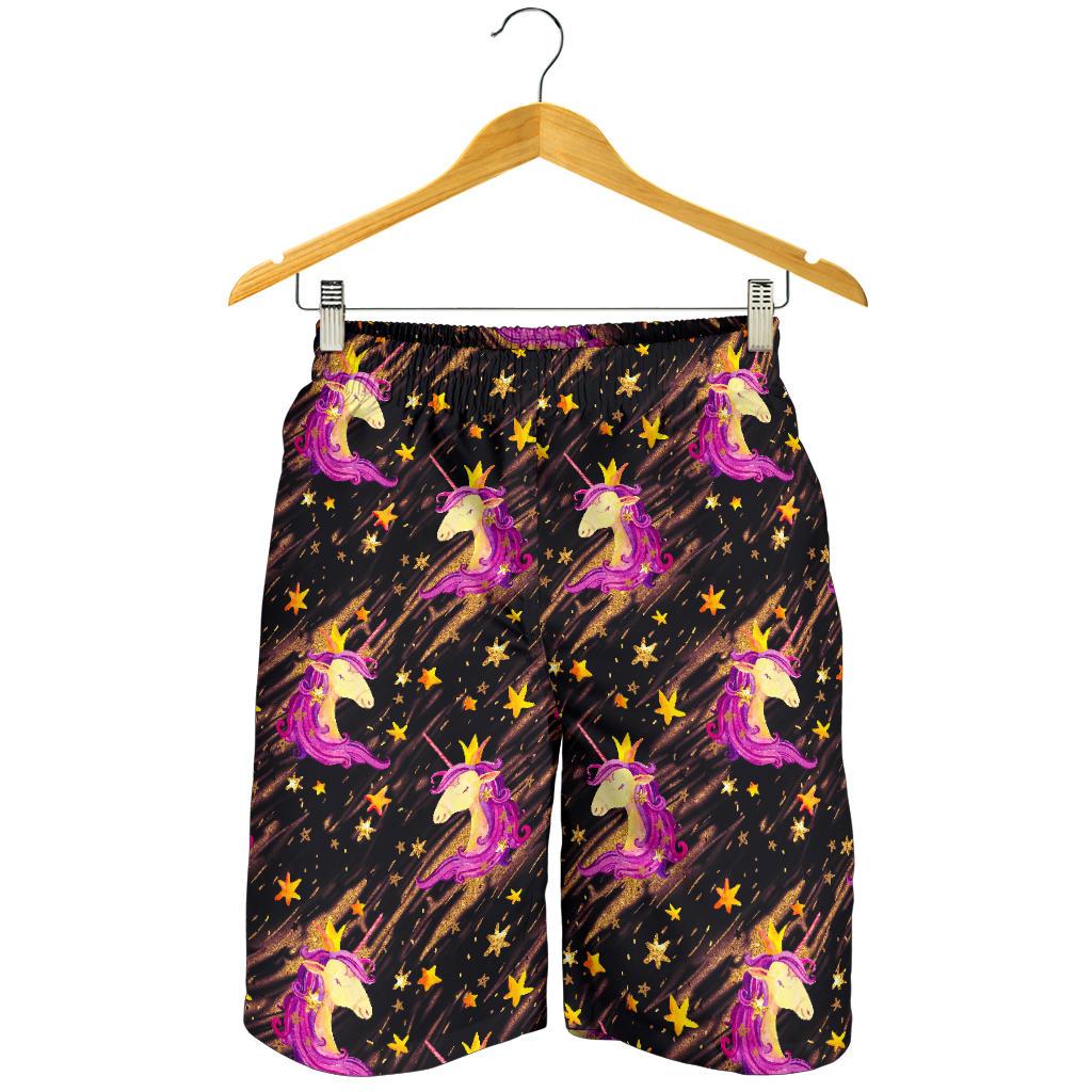 Star Fairy Unicorn Pattern Print Men's Shorts