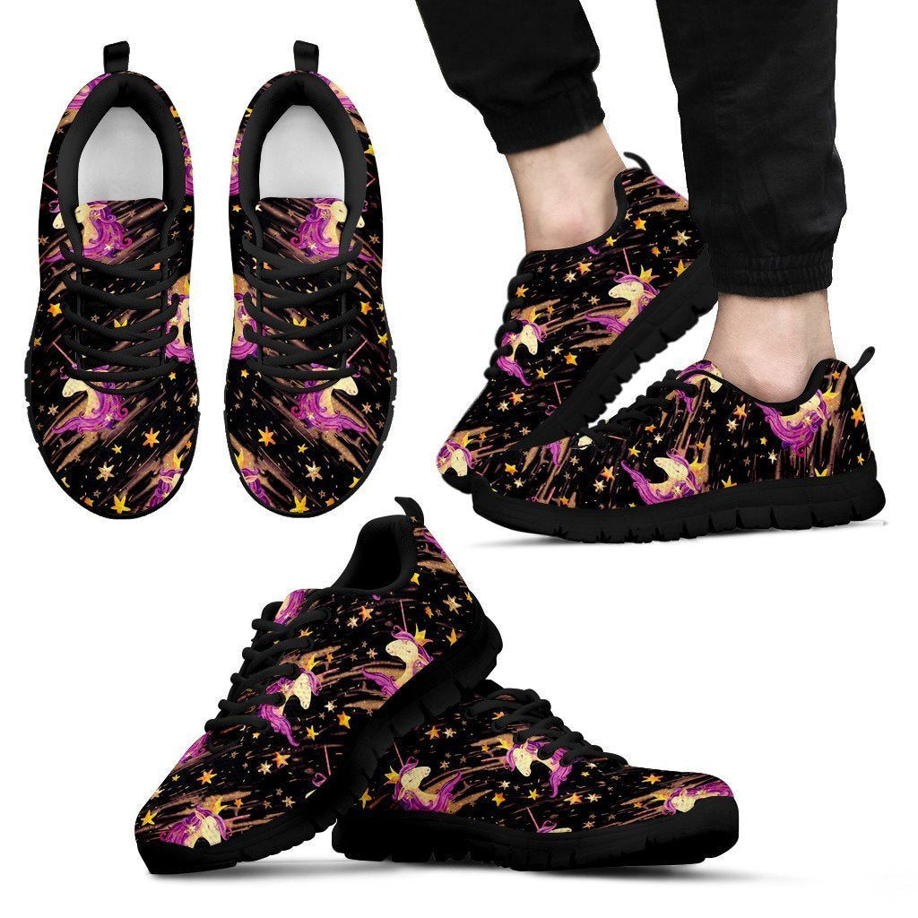 Star Fairy Unicorn Pattern Print Men's Sneakers