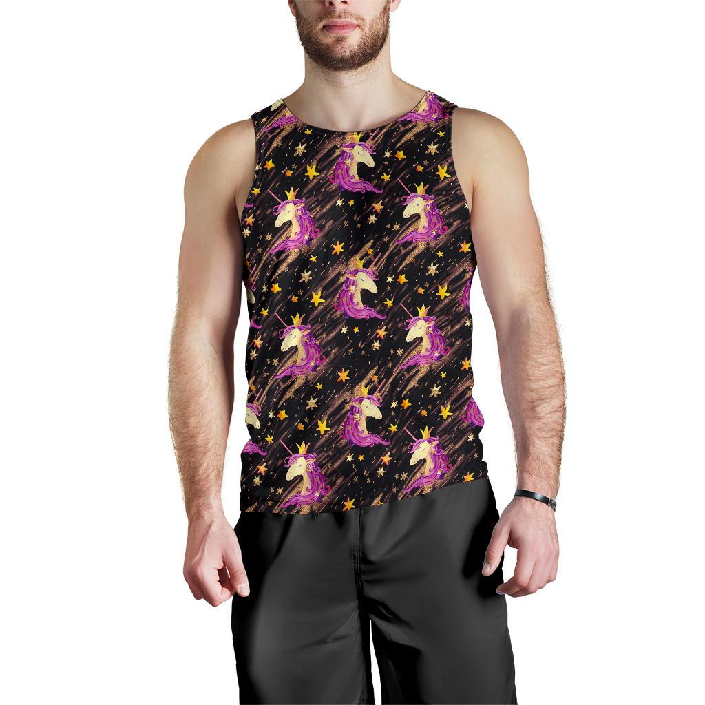 Star Fairy Unicorn Pattern Print Men's Tank Top