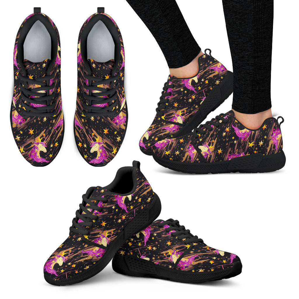 Star Fairy Unicorn Pattern Print Women's Athletic Shoes