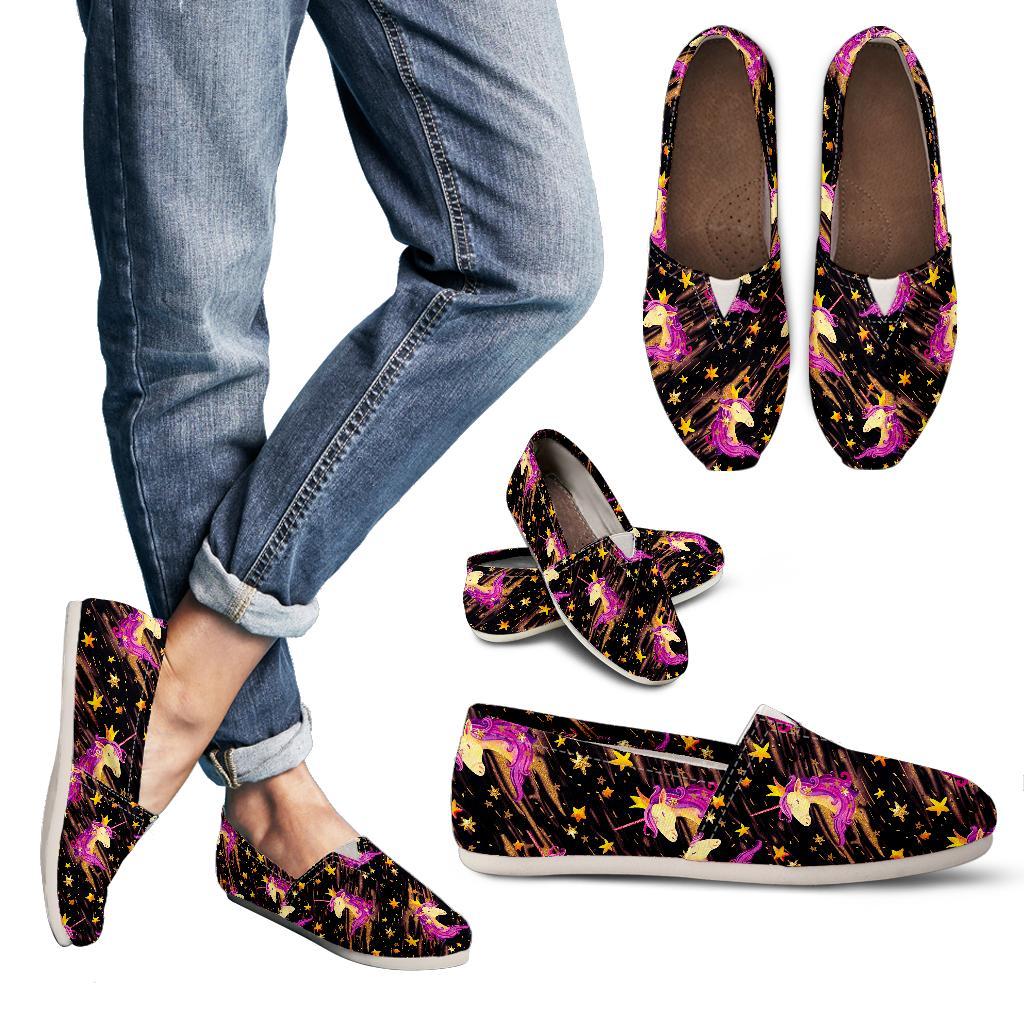 Star Fairy Unicorn Pattern Print Women's Casual Canvas Shoes