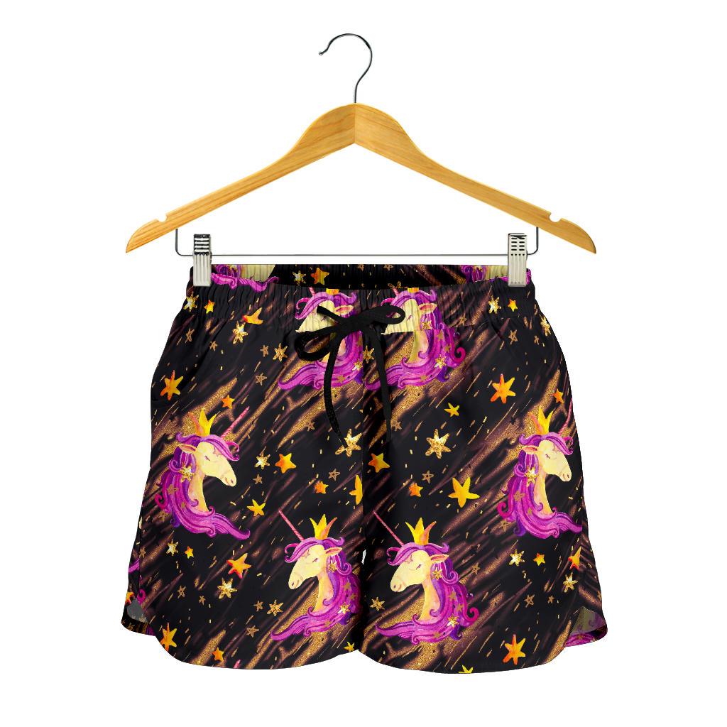 Star Fairy Unicorn Pattern Print Women's Shorts