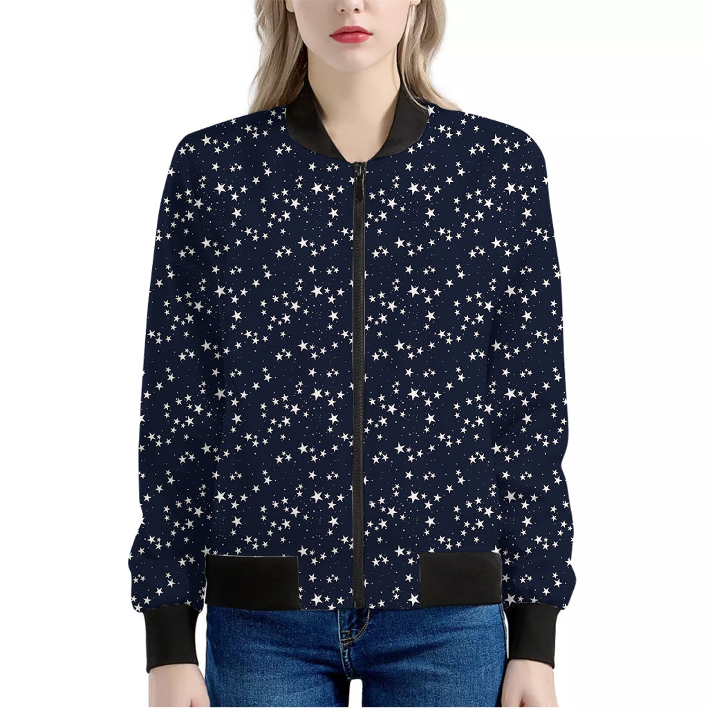 Star Sky Pattern Print Women's Bomber Jacket