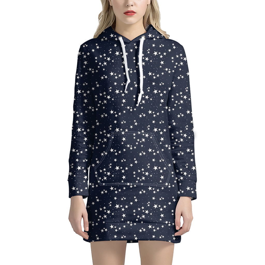 Star Sky Pattern Print Women's Pullover Hoodie Dress